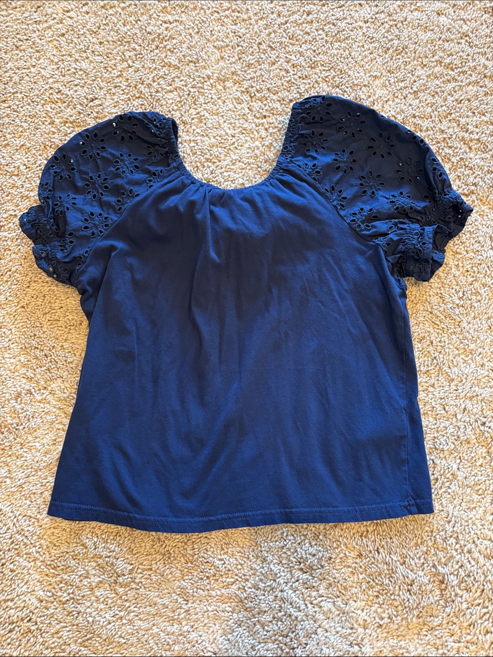 J. Crew Factory Eyelet Sleeve Top